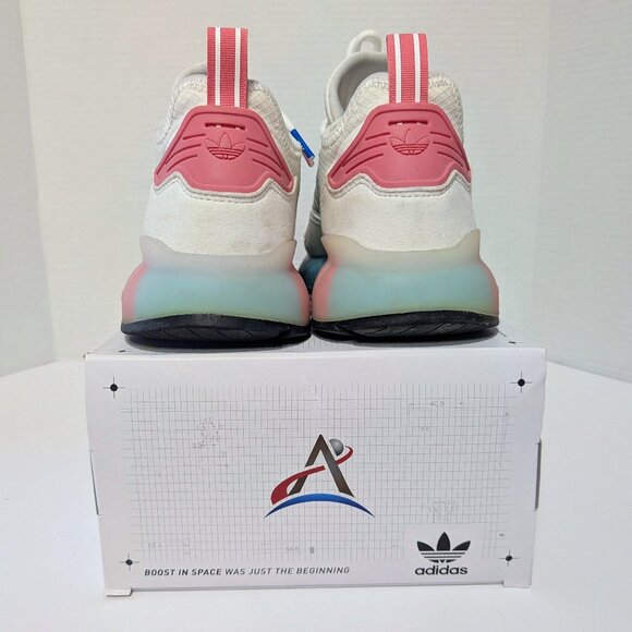 Adidas x NASA Womens ZX 2K BOOST FX7054 White Hazy Rose Running Shoes - Size 5.5 - Picture 2 of 12